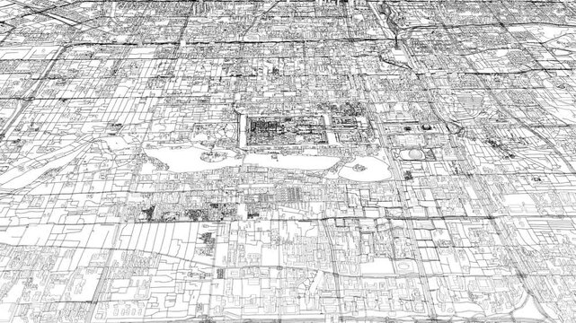 3D looped animation of city - Beijing China