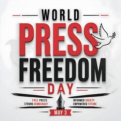 Fototapeta premium Premium World Press Freedom Day Poster with Typography and Symbolic Elements