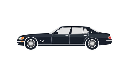 Obraz premium Black Luxury Sedan Car Side View.