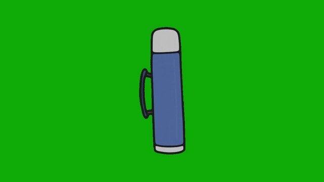 Thermos on green screen background