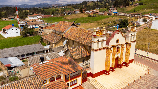 Tota, Boyaca - Colombia. March 3, 2026. Our Lady of Sorrows Parish, a Catholic church.