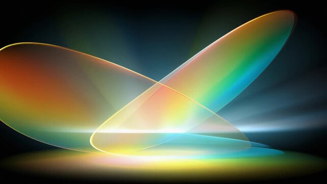 Abstract colorful light forms on dark background for creative design