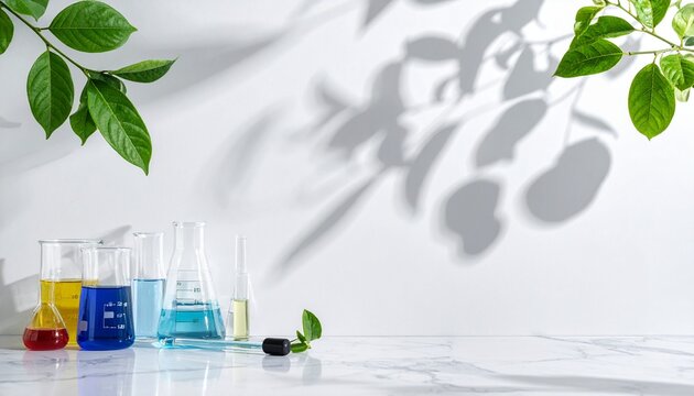 Laboratory Reagents in Beakers, Science Experiment, Chemical Compounds, Research