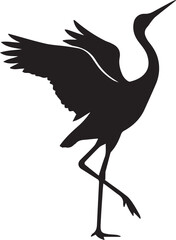 Obraz premium Dancing Crane Silhouettes Zen Bird Vector Art