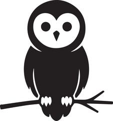 Obraz premium Perched Owl Silhouettes for Night Wildlife Design