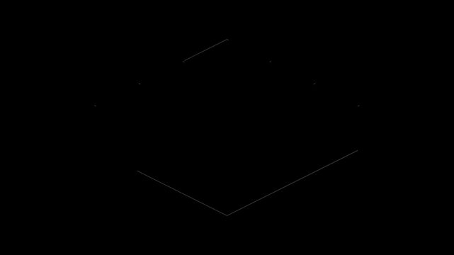 Minimalist isometric animation grid