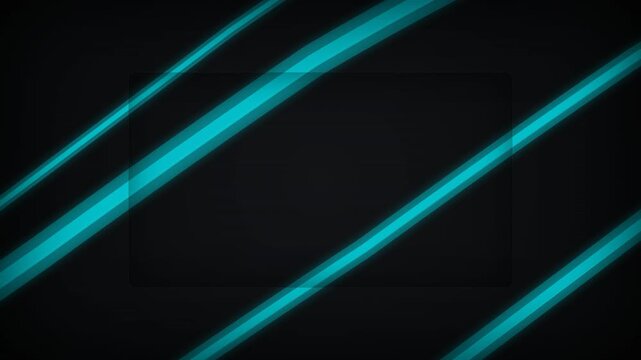 Abstract design with glowing turquoise stripes on a dark background, creating a modern aesthetic