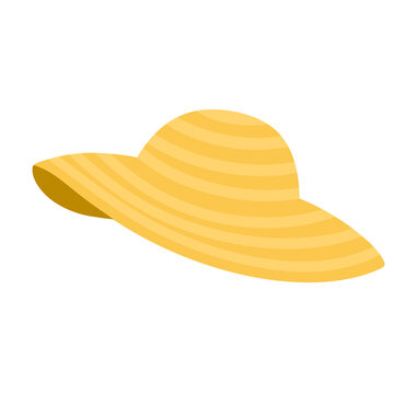 Classic yellow straw hat for summer travel, beach fashion and sun protection accessory