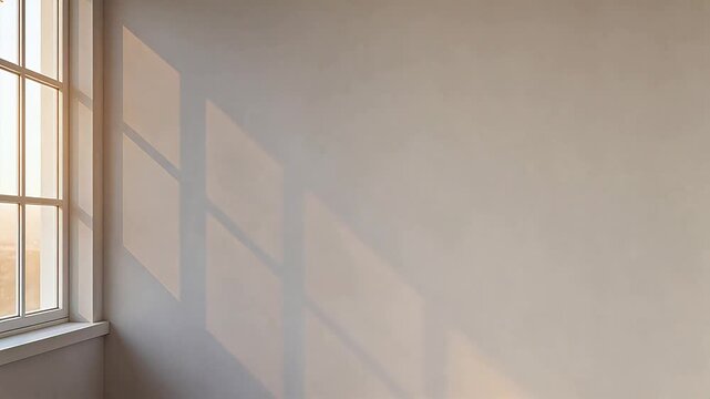 Sunlight streaming through window casting shadows