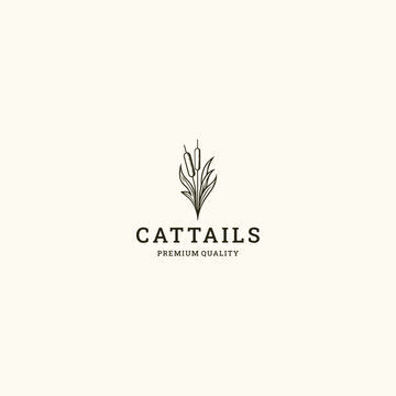 Cattails logo template vector illustration design