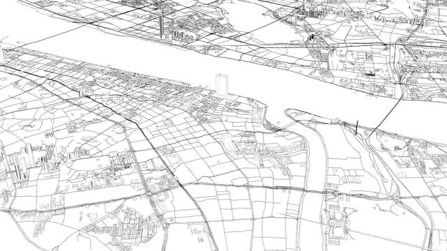 3D looped animation of city - Wuhan China
