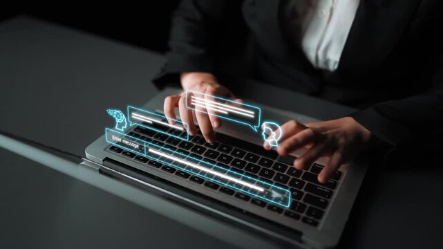 AI chatbot interface facilitates communication, chatbot, and AI interaction for automated user support and information exchange Marrow