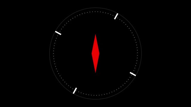 Minimalist red compass animation