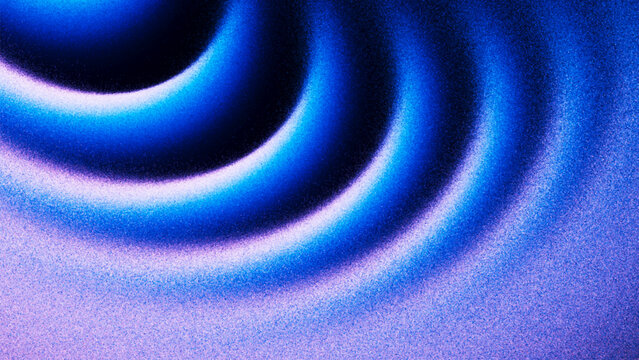 Grainy gradient with fluid light waves created from thousands of individual dots. Soft luminous blue violet waves flow into deep curved vortex with sense of liquid motion and futuristic calm. Vector