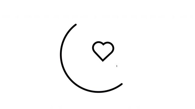 Heart and circle outline design suitable for romance, love, valentines day, wedding, relationship themes in graphic design projects.