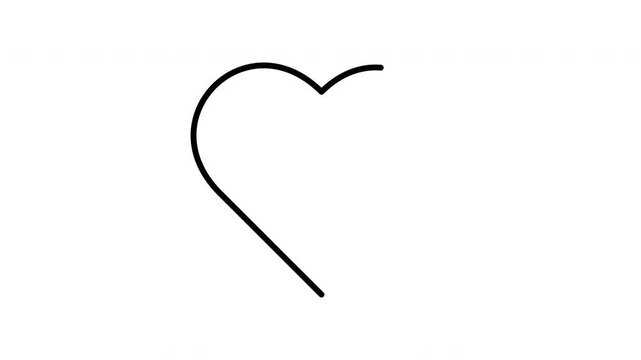 Simple black outline heart symbol suitable for valentines day, wedding invitations, lovethemed designs, posters, embroidery patterns, social media posts.