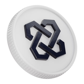 Bytom BTM Cryptocurrency Coin 3D Render Illustration