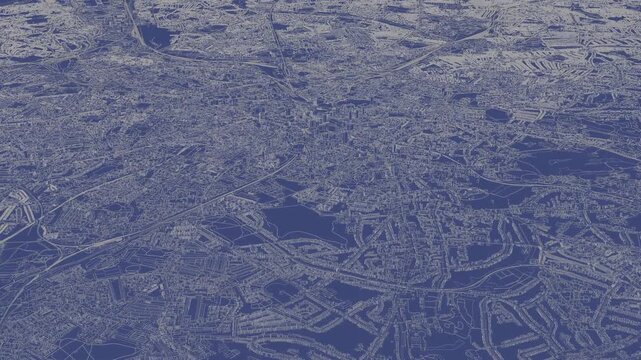 3D looped animation of city - Birmingham England