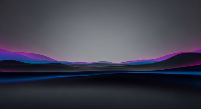 Smooth transitions of dark gray and deep onyx create a hauntingly silent landscape representing an absolute void and total emotional quiet, art, hue, contemporary