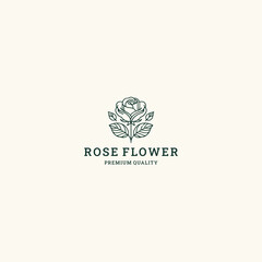 Fototapeta premium Rose flower logo design template vector illustration