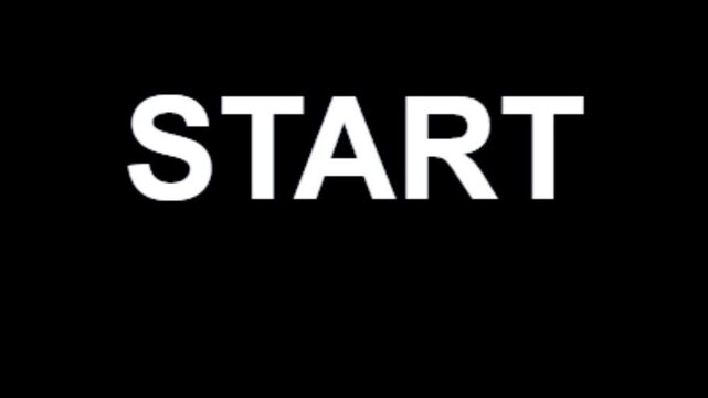 Start text on black animation beginning