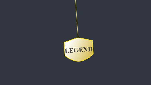 Swinging gold legend animation shield