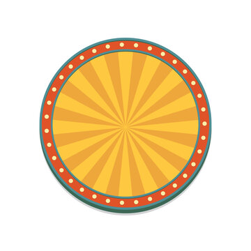circle retro sign board with lamp for element design
