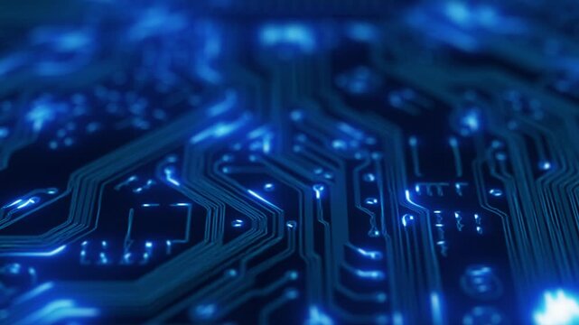 Blue glowing neural network connections futuristic brain synapse animation digital intelligence visualization