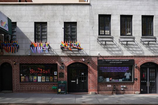 New York, NY, USA - April 21, 2026: The Stonewall Inn (also known as Stonewall) is a gay bar and recreational tavern at 53 Christopher Street in the Greenwich Village neighborhood of Lower Manhattan.