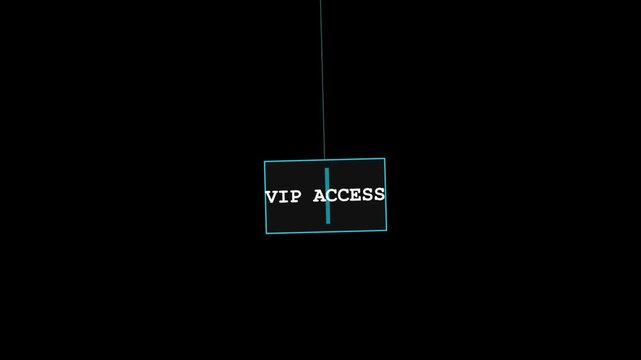 Swinging vip access animation sign