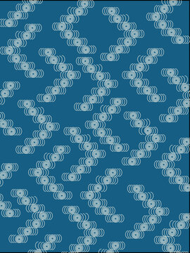 観世水ドットシームレスパターン（紺色・和風・夏・ベクター）：Japanese traditional Kanze-mizu dotted seamless pattern in indigo blue. Vector background for summer.