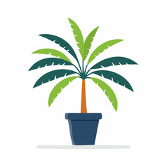 Obraz premium Stylized Potted Palm Tree Illustration