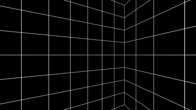 White grid wireframe. Computer generated 3d render