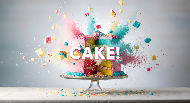 Exploding cake a vibrant celebration of sweetness and joyful occasions
