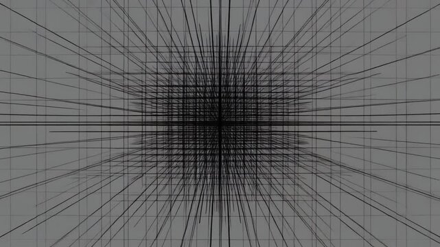 Abstract grid lines expanding from center on grey background