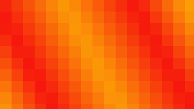 Warm orange and red pixel mosaic abstract background with soft gradient color transitions