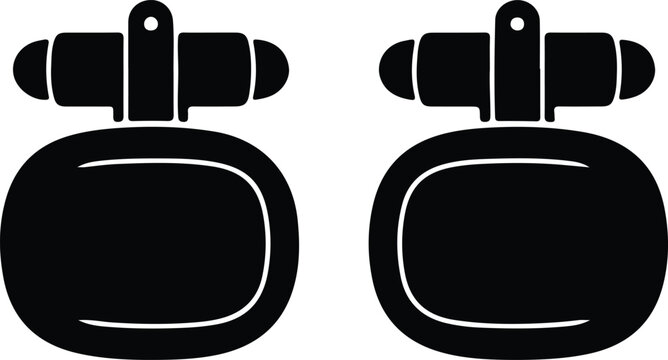 Silhouette pair of elegant men's cufflinks for formal business attire vector design