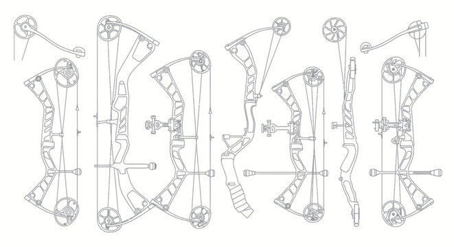 Compound Bow Diagrams: Multiple Views of Archery Equipment
