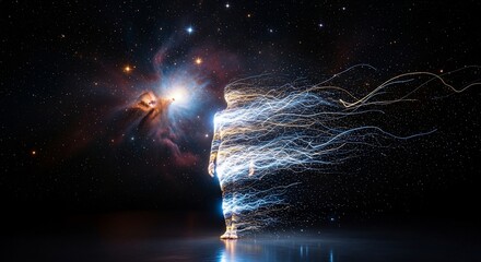 Abstract figure in outer space