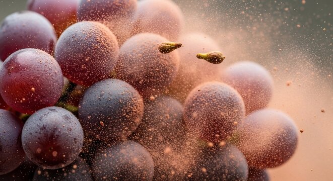 Close up bunch grapes food photography