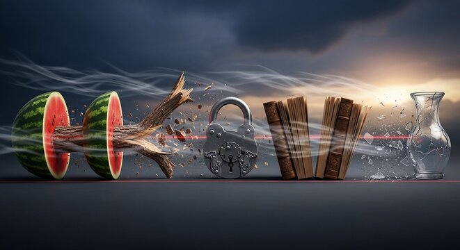 Conceptual abstract transformation still life