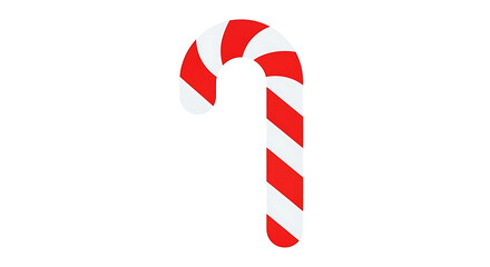 Naklejka premium Isolated red and white striped candy cane, a traditional Christmas holiday treat symbol, simple festive sweet icon