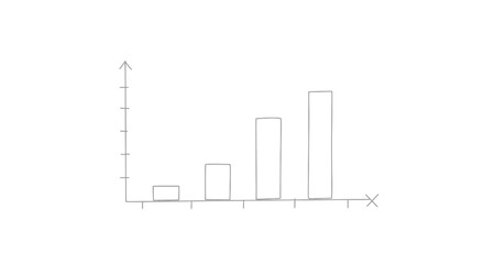 Fototapeta premium Simple Bar Chart Graph Ascending Data Growth Concept