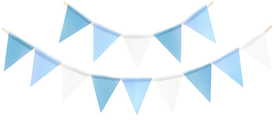 Obraz premium Light blue and white color flag bunting clipart Transparent PNG