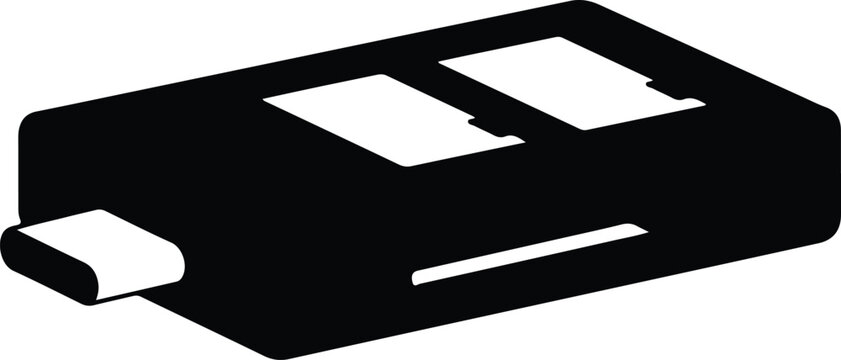 Silhouette USB Type C card reader icon vector design