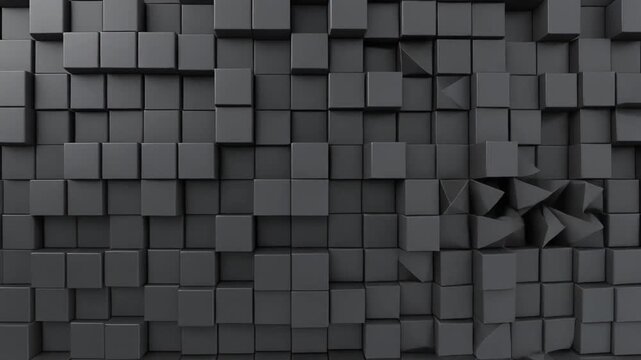 Abstract 3D Black Cubes Surface Motion Background Animation