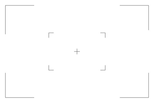 Simple camera viewfinder focus frame overlay