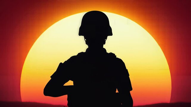 Brave Soldier Silhouette at Sunset for Kargil Vijay Diwas Tribute