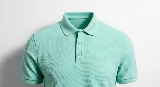 Plain Mint Green Short Sleeve Polo Shirt for Men.
