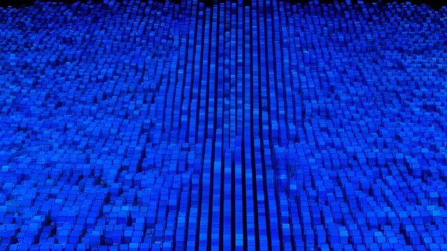 Abstract blue cube pattern with central line, geometric texture digital background, green abstract data grid with glowing cube pattern and central perspective tunnel, blue digital wave pattern